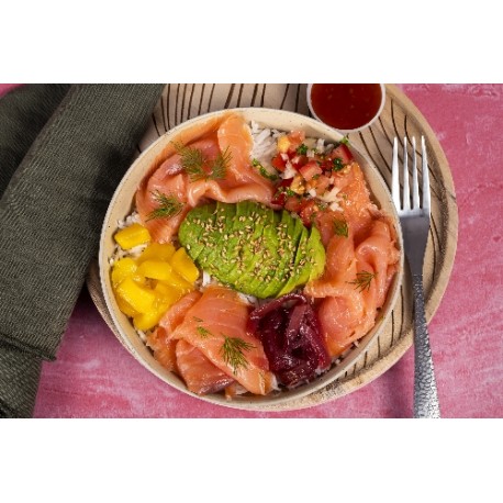  Poke bowl avocat saumon 