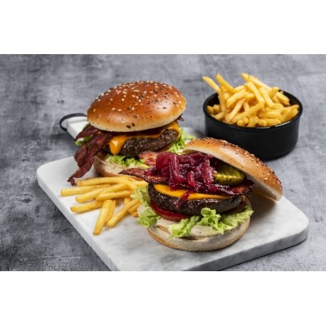  Burger boeuf Black pepper et pickles oignon 