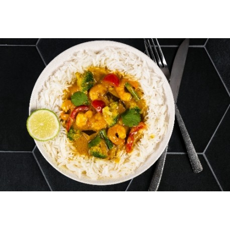  Curry jaune thaï aux crevettes 