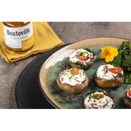  Champignons farcis épinard chevre et vinaigre miel 