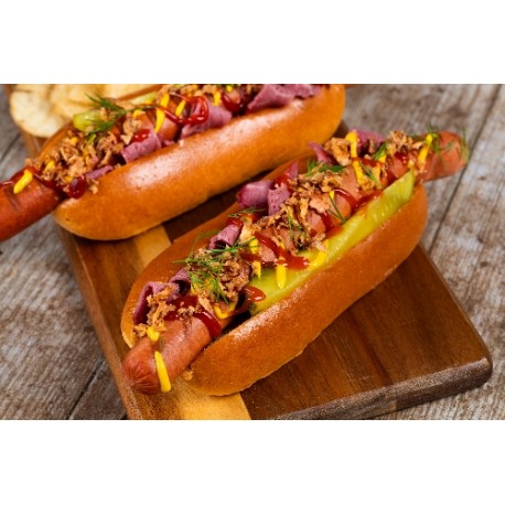  Hot dog pastrami gherkins 