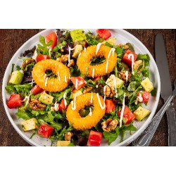  Salade chèvre, noix et avocat 