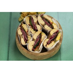  Bagel pastrami pickle mustard 