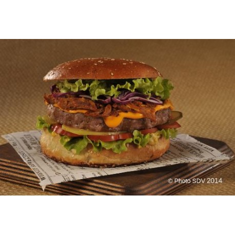  Burger gourmet boeuf et éffiloché de porc 