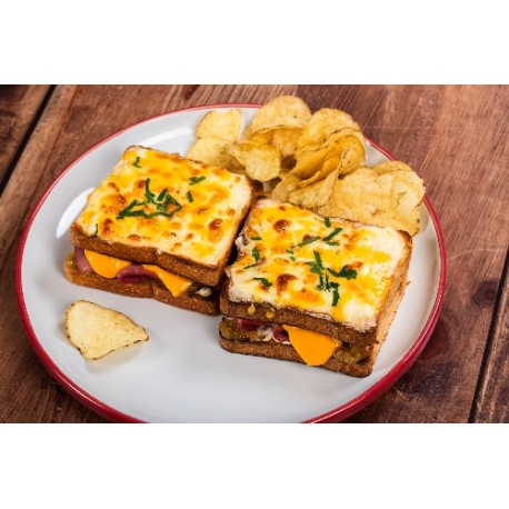  Croque monsieur pastrami cheddar 